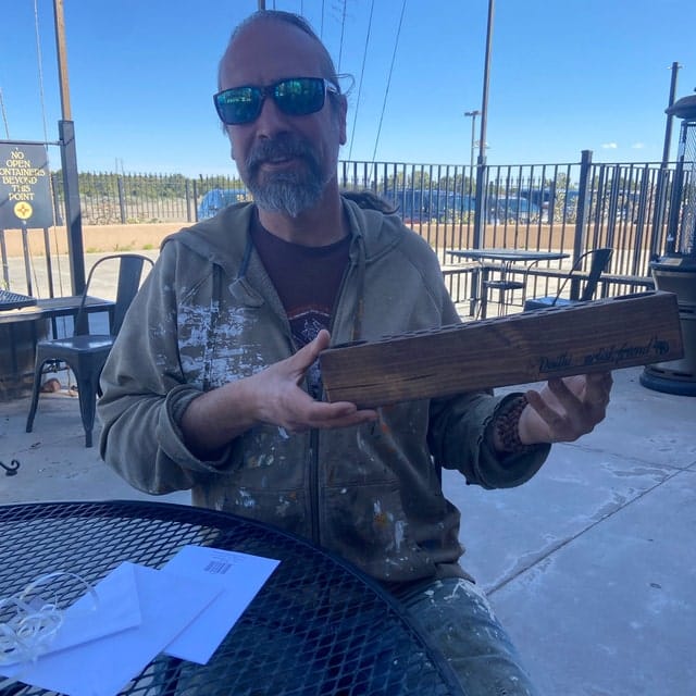 Customer photo review of Personalized Paint Brush Holder |  Handmade Wooden Gift for Artists & Painters