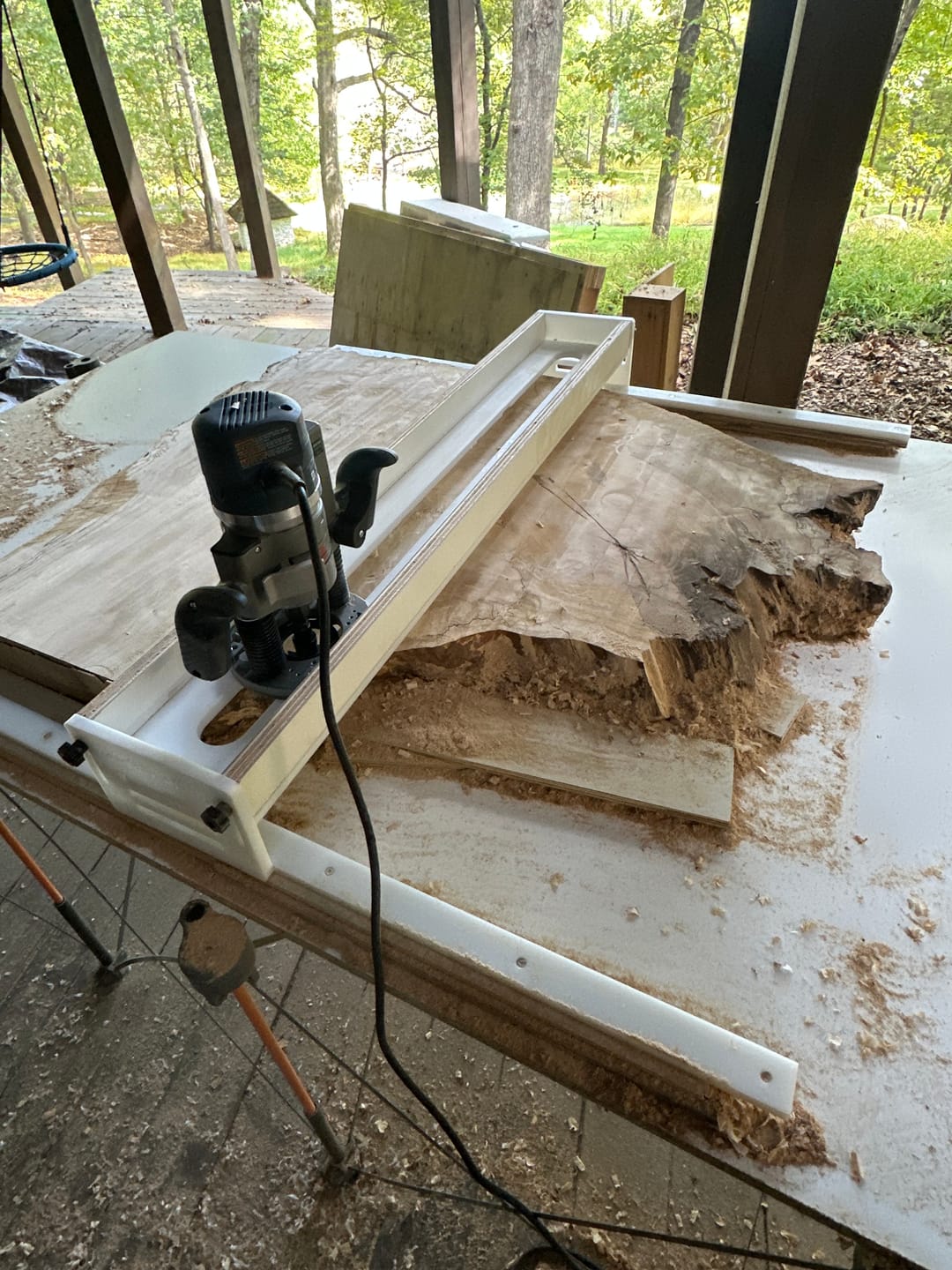 Customer photo review of EcoSled Benchtop Router Sled - Affordable Slab Flattening Jig
