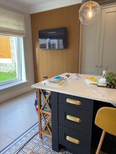 Customer photo review of Wooden Wall Panel | Rustic Oak | Premium 3-sided Wood Veneer