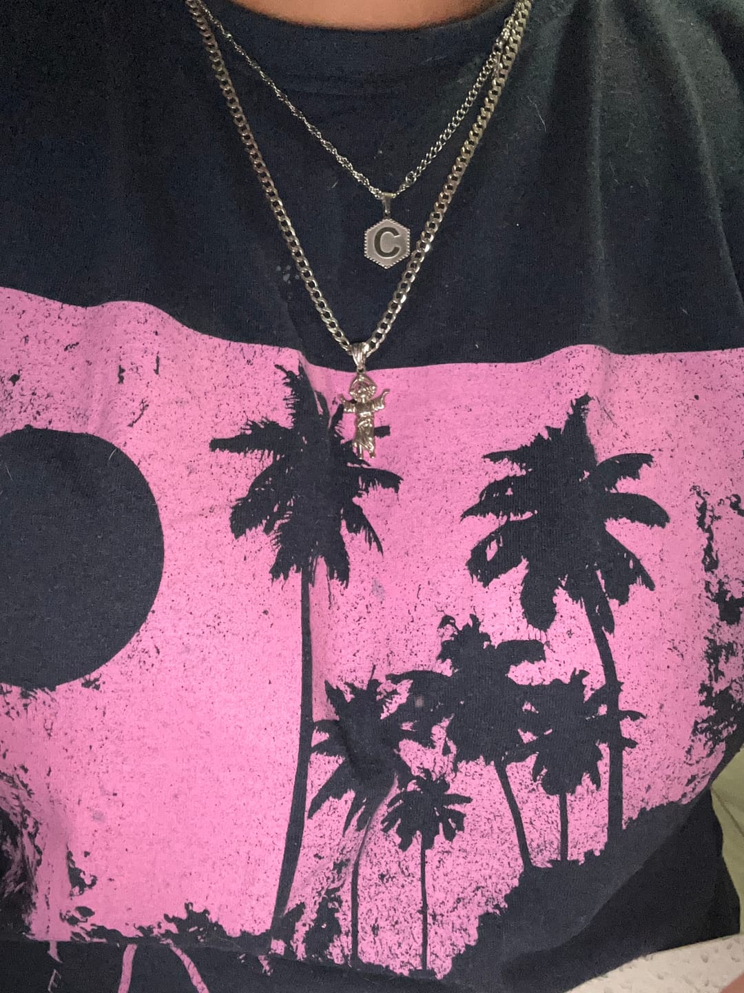 Customer photo review of Hex Initial Necklace