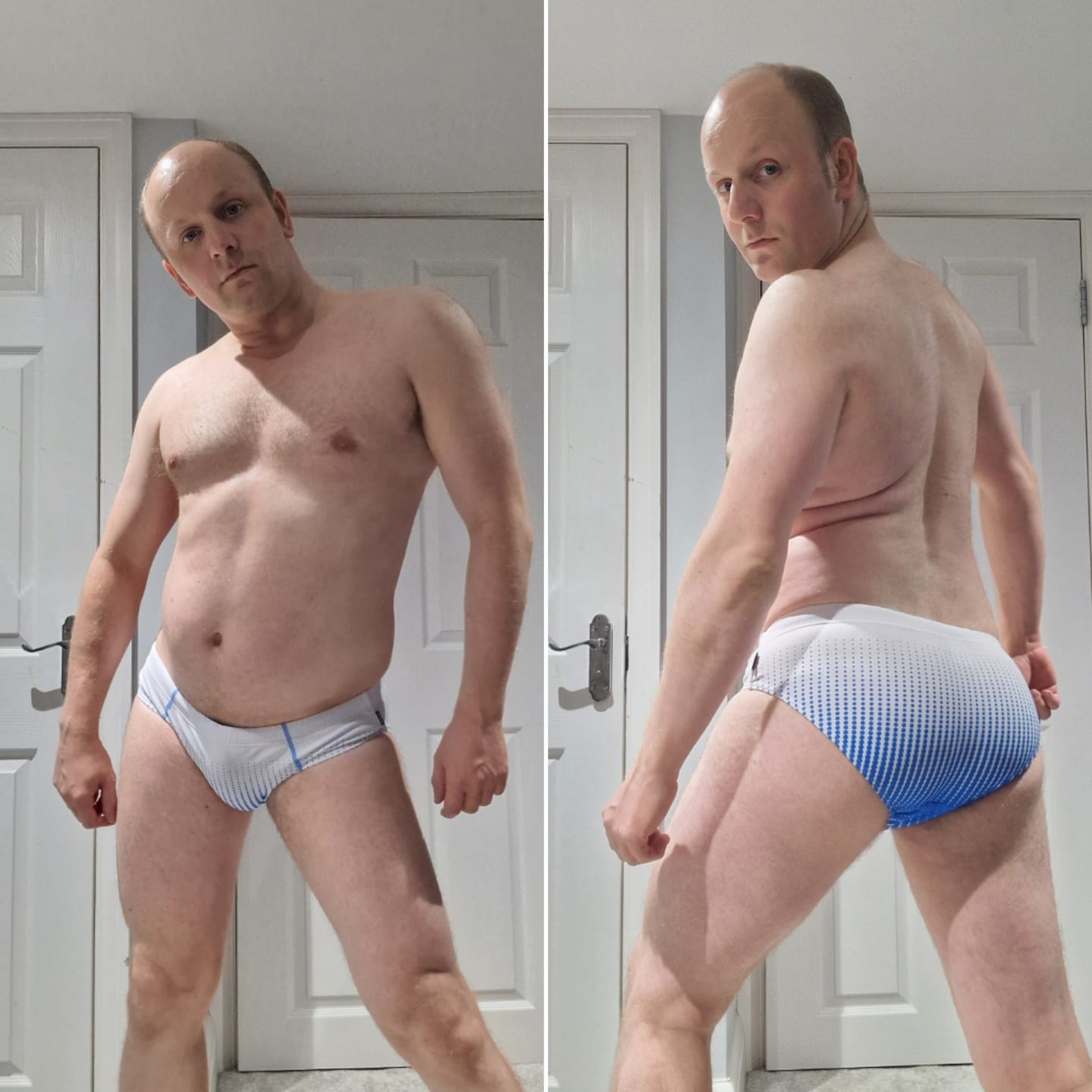 Customer photo review of Men's Quick-Dry Full Coverage Low-Rise Swim Briefs