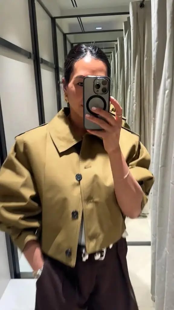 Customer photo review of Abigail Pleated Collar Jacket