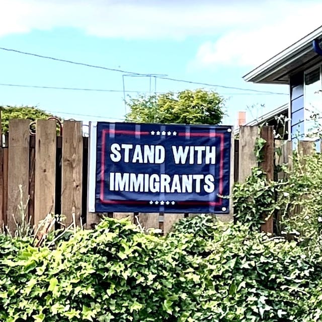 Customer photo review of Stand With Immigrants Political Flag