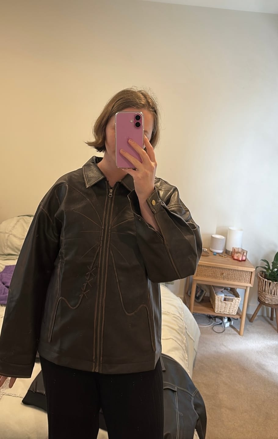 Customer photo review of Aelfric Eden Butterfly Faux Leather Jacket