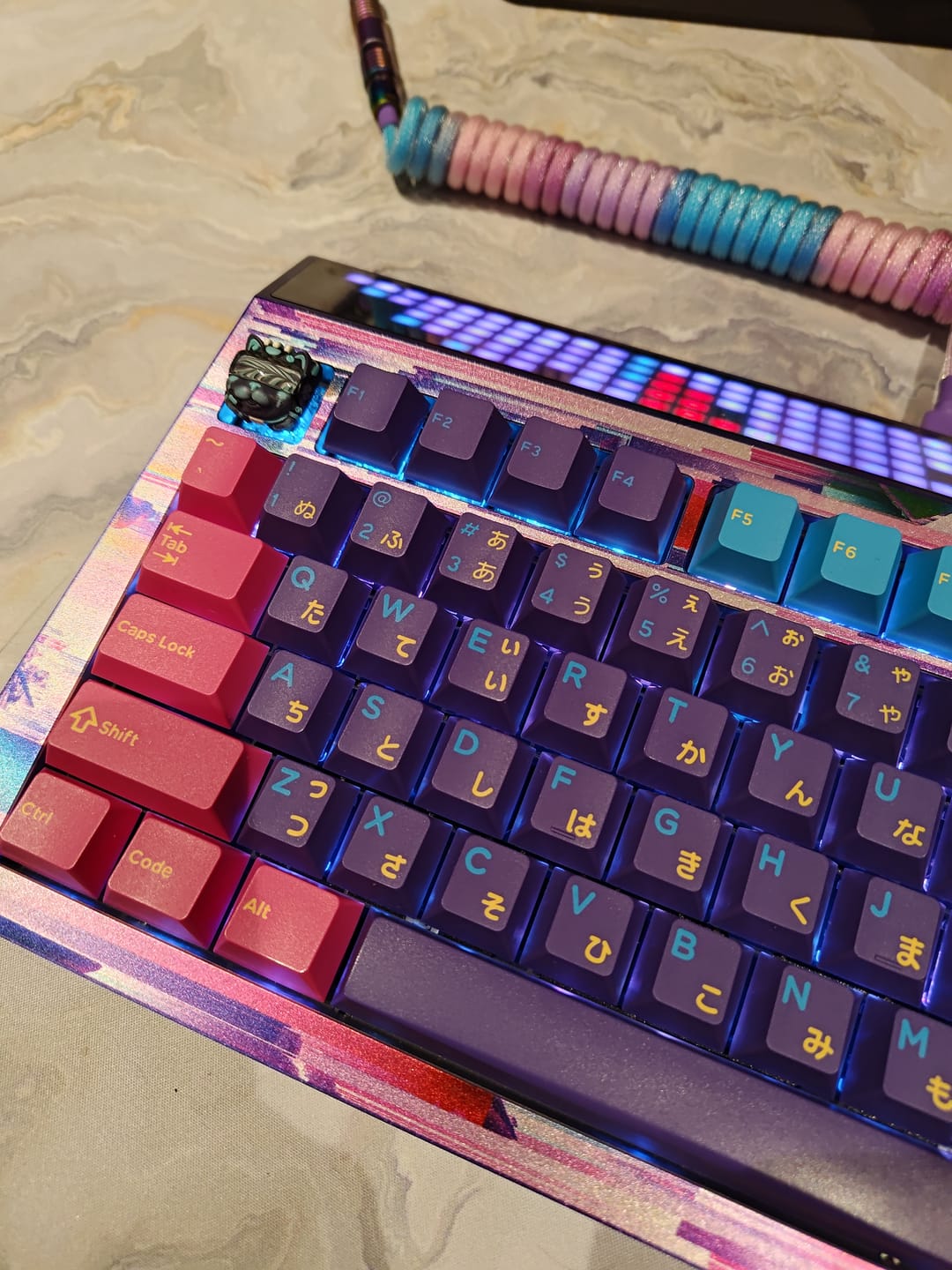 Customer photo review of Custom Coiled Keyboard Cable