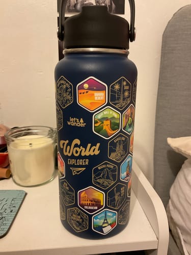 Customer photo review of World Explorer Bottle + Stickers