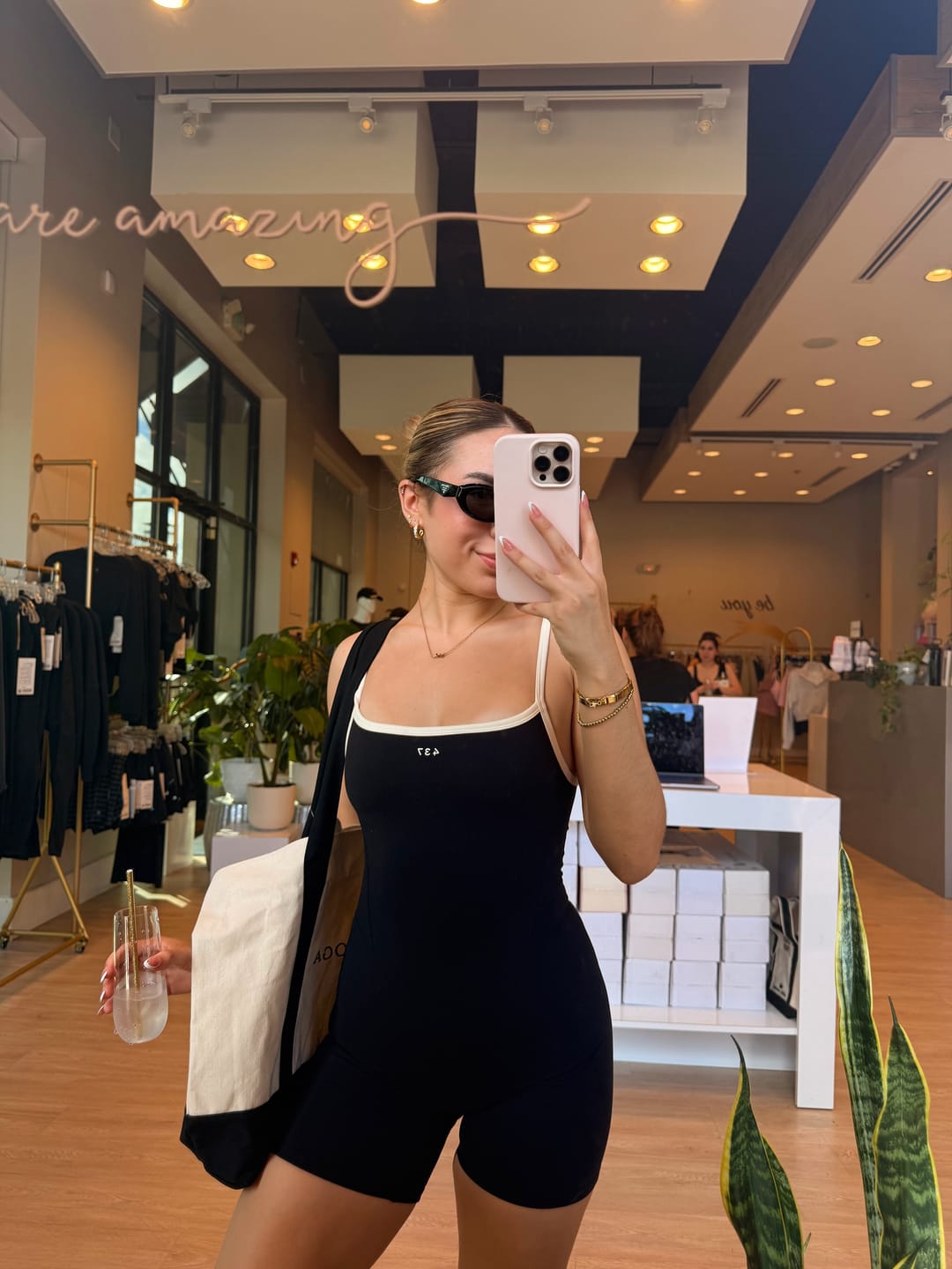 Customer photo review of The Shorts Onesie / Black-Cream