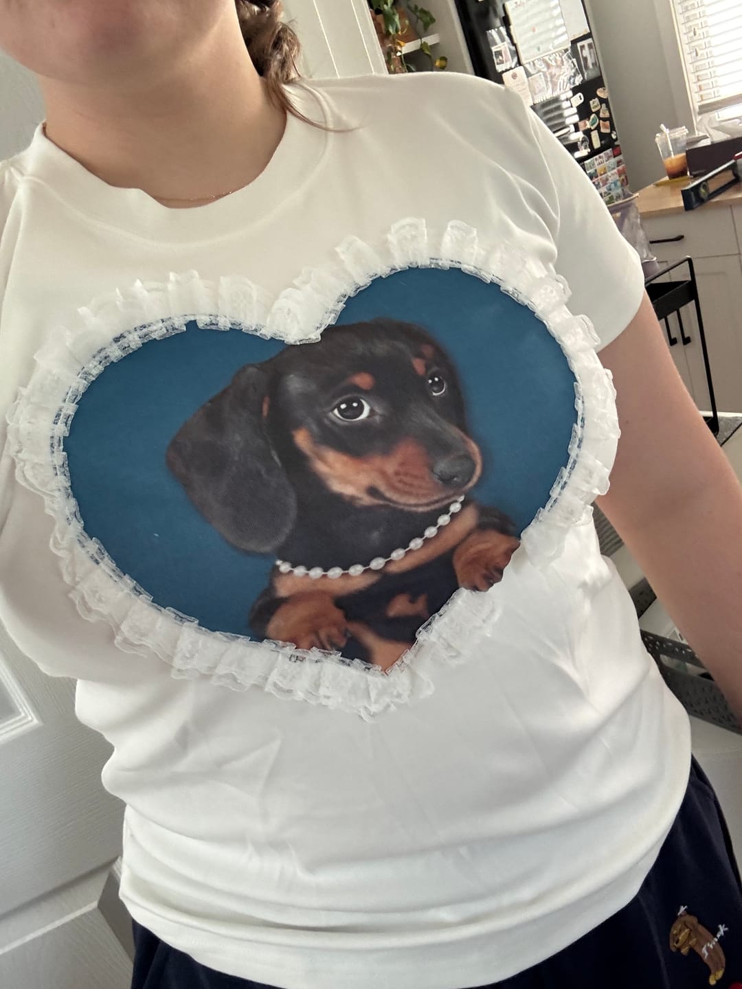 Customer photo review of Aelfric Eden Lace Dog Tee