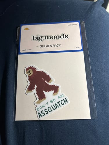 Customer photo review of "Don't Be An Assquatch" Big Foot Sticker