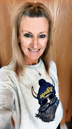 Customer photo review of Vikings Comfy Crew Sweatshirt