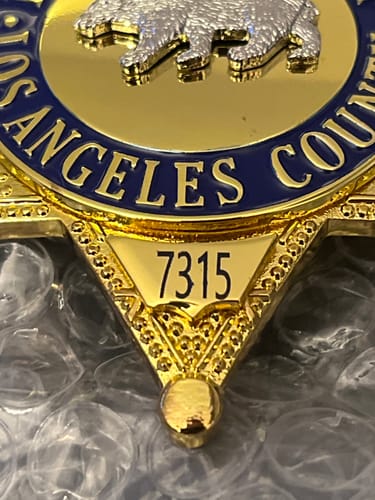 Customer photo review of Los Angeles County deputy Sheriff Bear Badge LASD Replica Movie Props