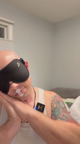 Customer photo review of Performance Silk Sleep Mask