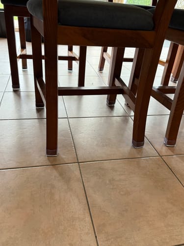 Customer photo review of Rectangular Felt Silicone Chair Leg Protectors | Extra-Durable Chair Floor Protectors