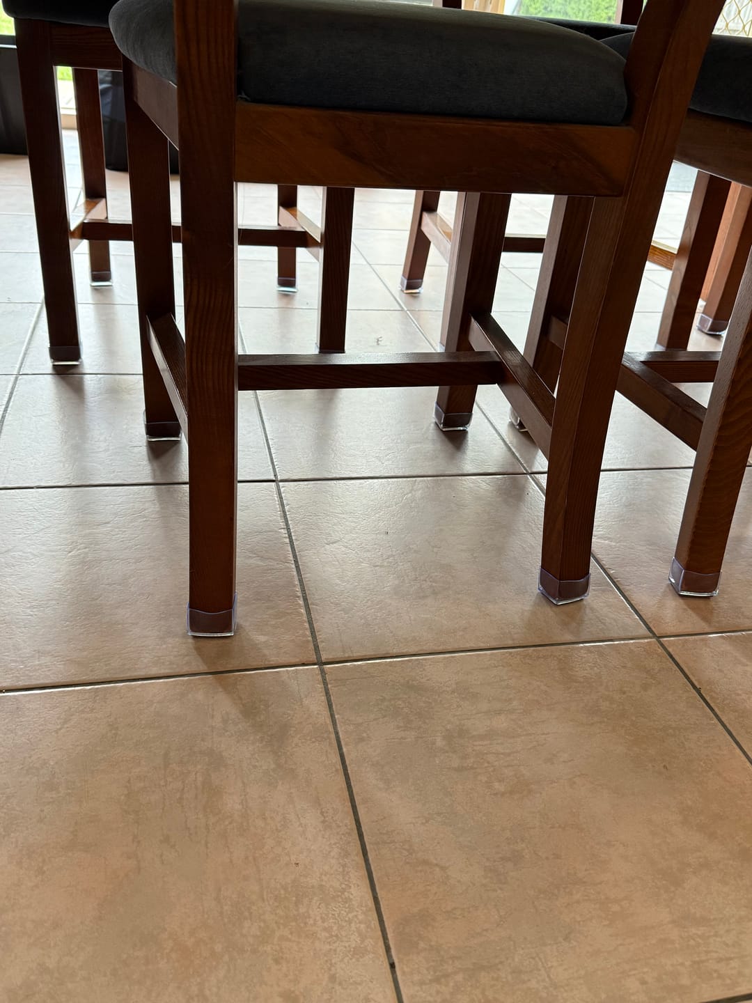 Customer photo review of Rectangular Felt Silicone Chair Leg Protectors | Extra-Durable Chair Floor Protectors