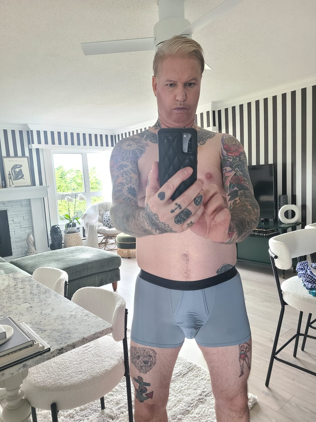 Customer photo review of Men's Cooling Separate Pouch Boxer Briefs Dual Pouch Underwear