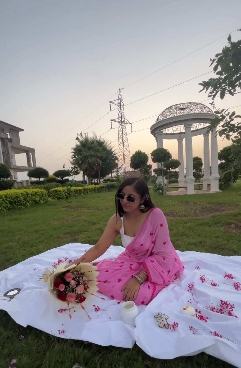Customer photo review of Pink Love Mulmul Cotton Saree