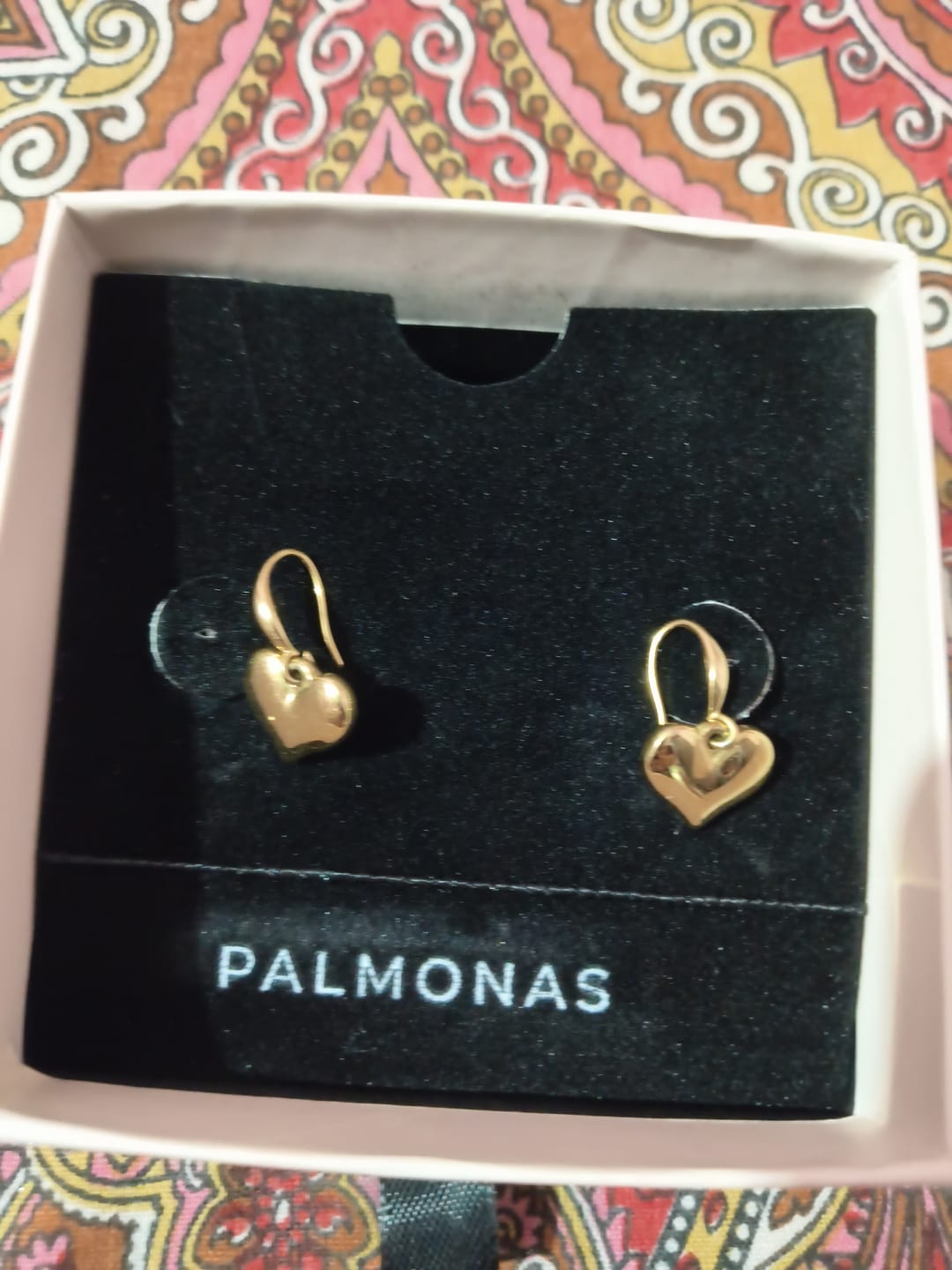 Customer photo review of Dangling Heart Earrings