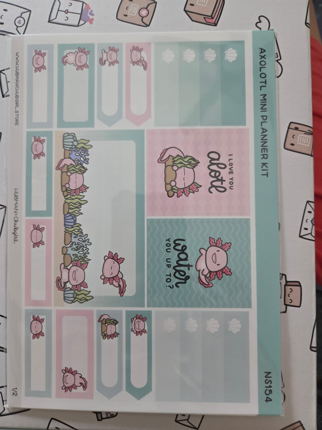 Customer photo review of Happy Axolotl Mini Planner Kit (Set of 2)