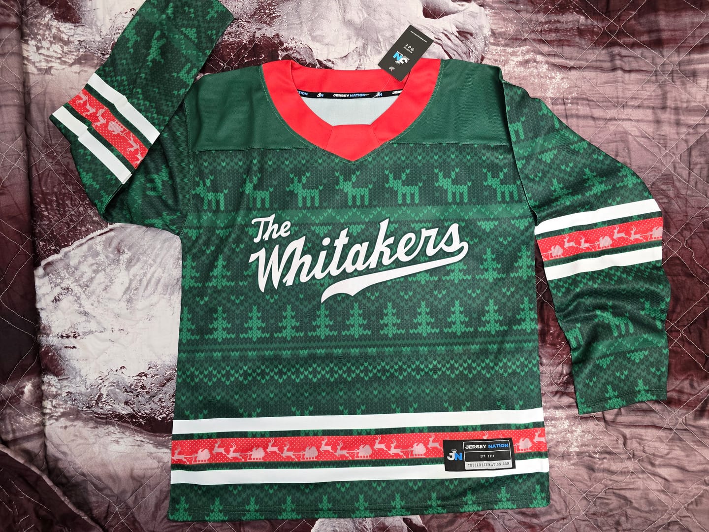 Customer photo review of Family Christmas Custom Hockey Jersey