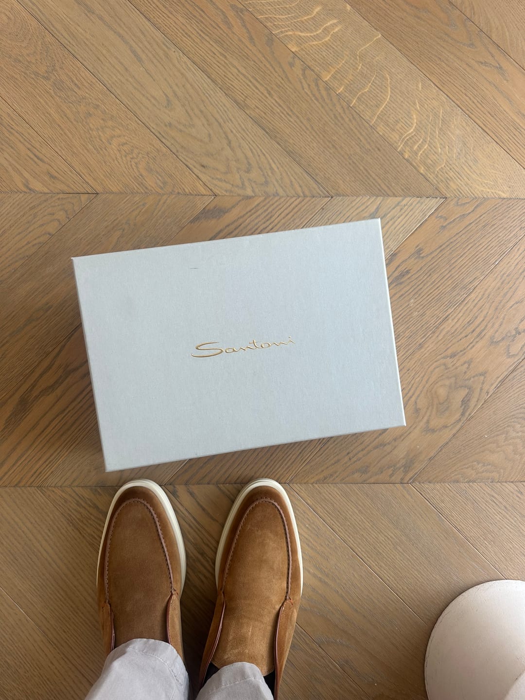 Customer photo review of Santoni Suede Desert Boot