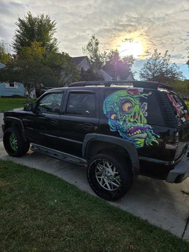 Customer photo review of Zombie Head Vinyl Sticker