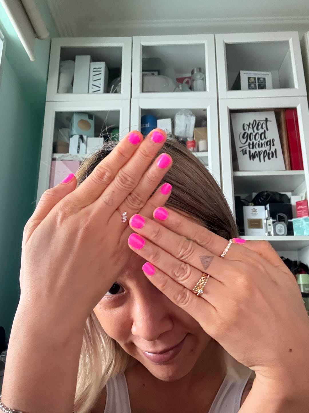 Customer photo review of Classic Neon Pink Nail Wrap Manicure