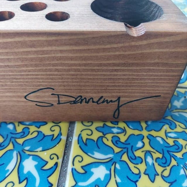 Customer photo review of Personalized Paint Brush Holder |  Handmade Wooden Gift for Artists & Painters