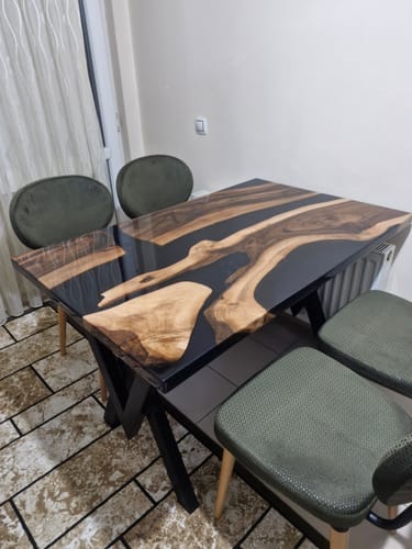 Customer photo review of Ceviz Çalışma Masası - Epoksi Detaylı Lüks Masif Ahşap  Tasarım
