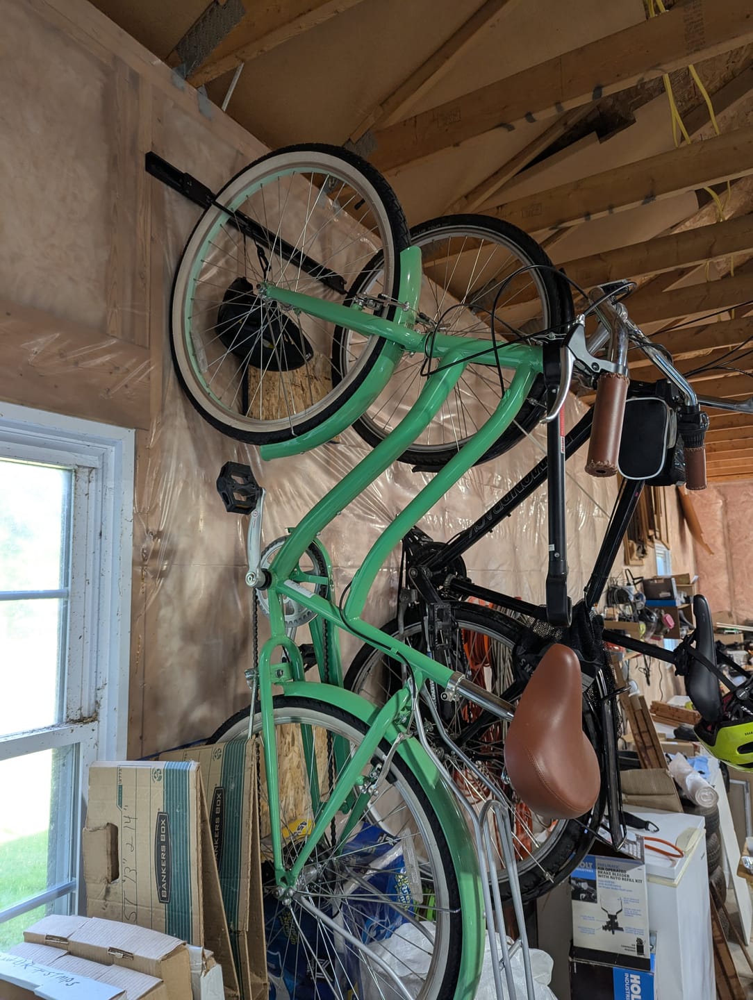 Customer photo review of Wall Mounted Bike Rack for 3 Bikes