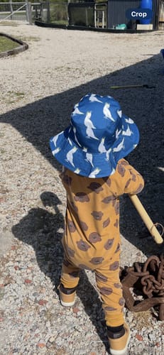 Customer photo review of Navy Cockatoo Beach Hat