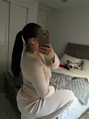 Customer photo review of Leather Halter (Brown)