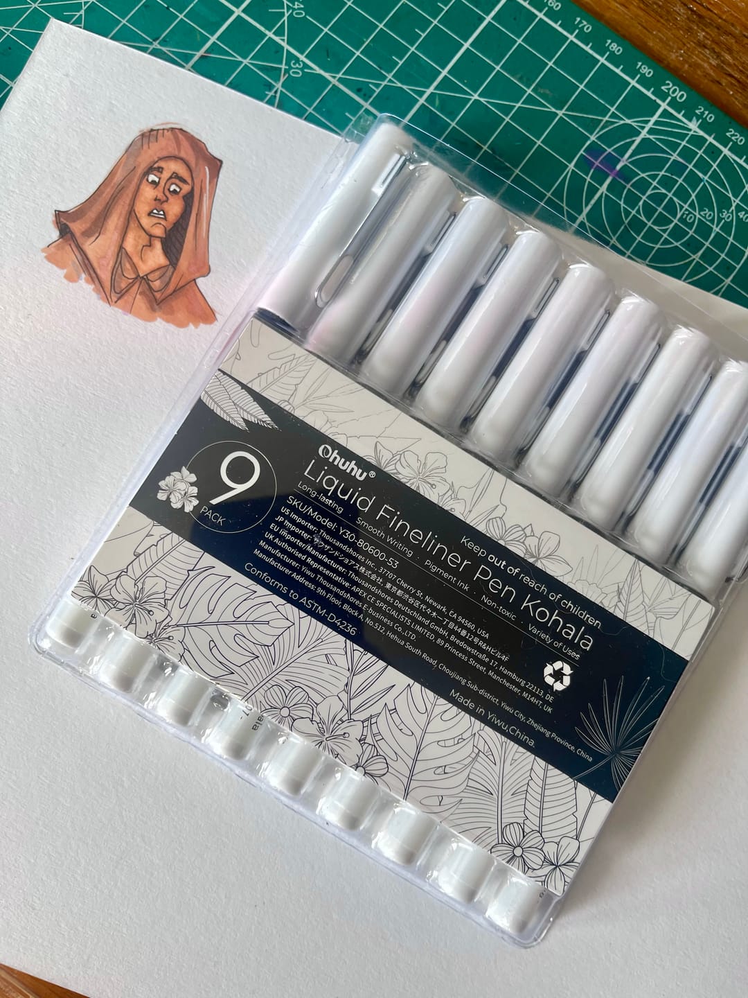 Customer photo review of Ohuhu Kohala Liquid Fineliner Drawing Pens,9 Pack
