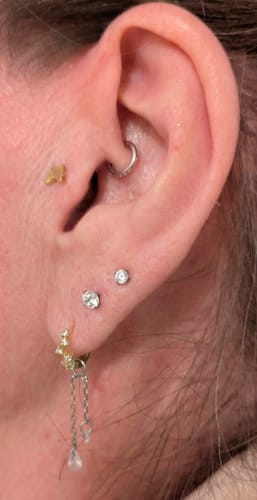 Customer photo review of ESTELLA Constellation Huggie Hoop