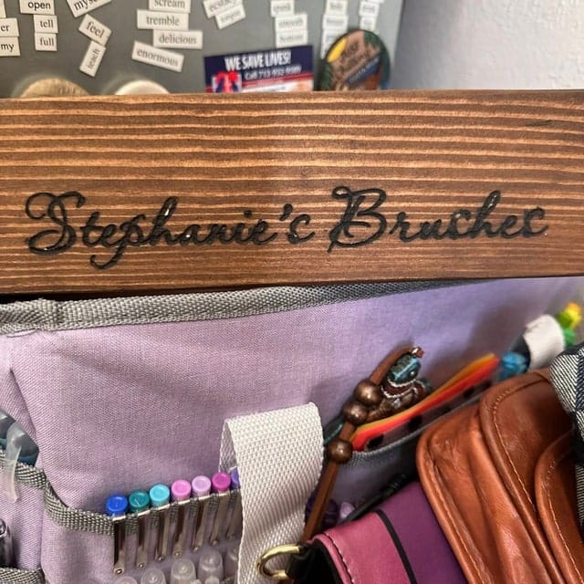 Customer photo review of Personalized Paint Brush Holder |  Handmade Wooden Gift for Artists & Painters