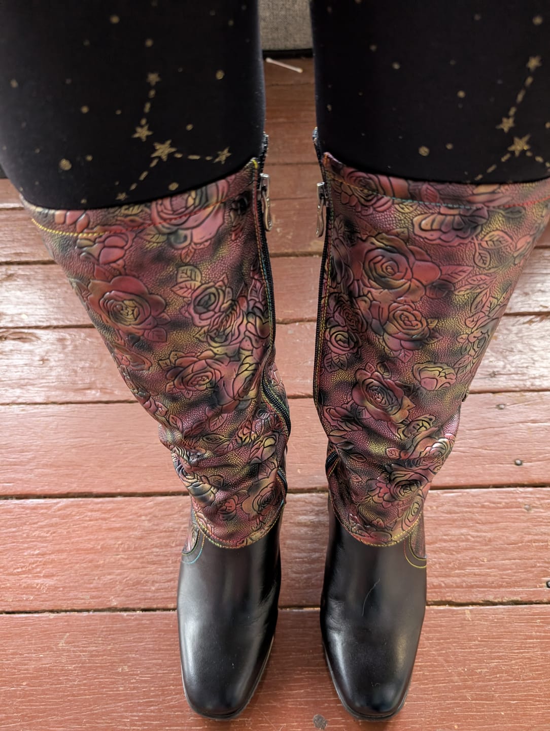 Customer photo review of Retro Printed Hand-made Boots