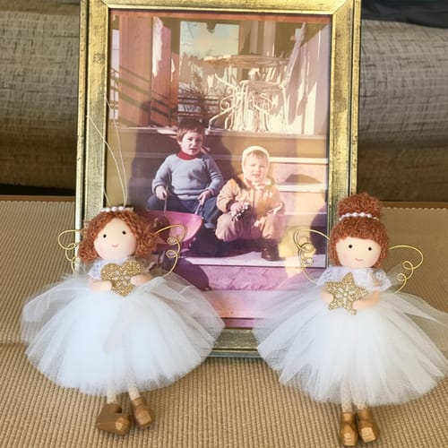 Customer photo review of Handcrafted White-Gold Angels - for Peace & Light
