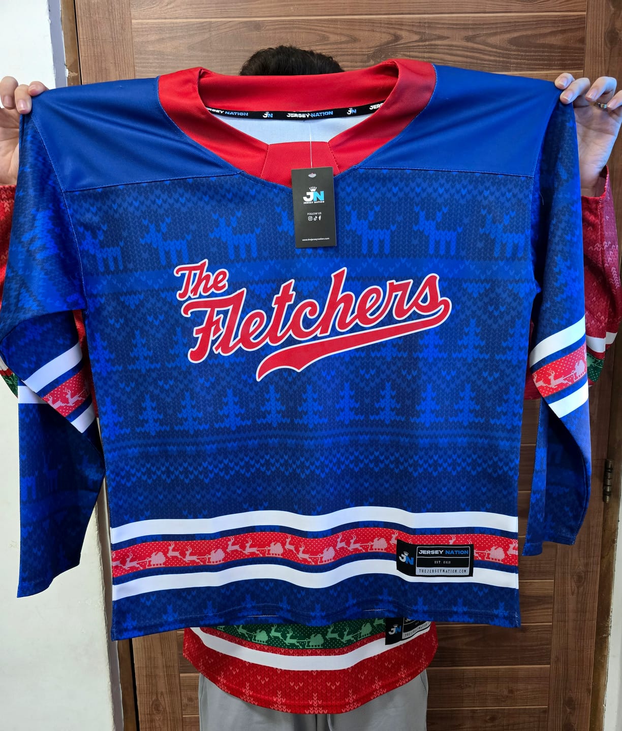 Customer photo review of Family Christmas Custom Hockey Jersey