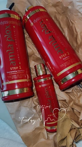 Customer photo review of Kit Lissage Indien Amla Plex 2x1L + Soin Cheveux PCA 200 ml