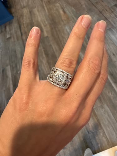 Customer photo review of 0.5Ct Simulated Diamond Eternity Wedding Band Travel Ring In Sterling Silver