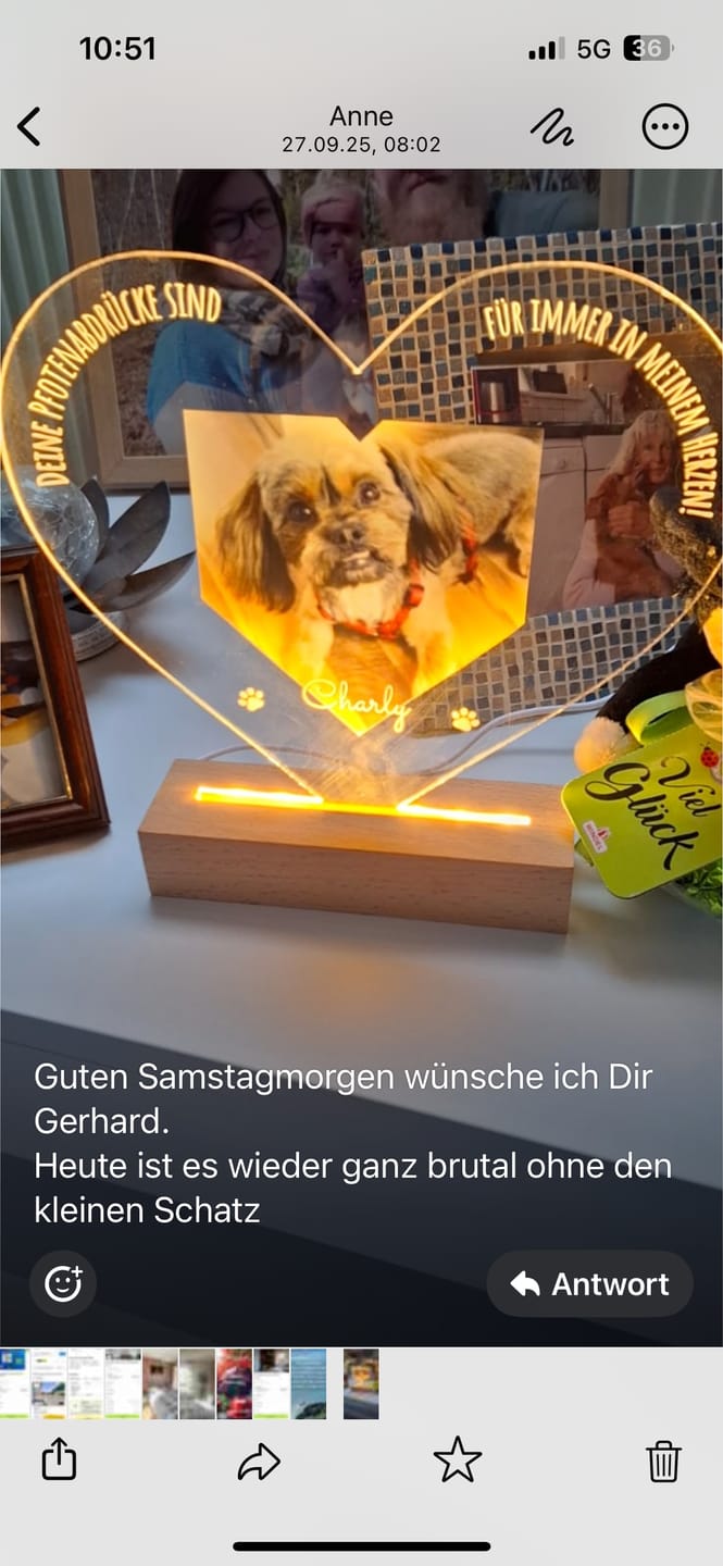 Customer photo review of Liebevolle Erinnerung - Individuelles LED Nachtlicht