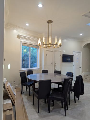 Customer photo review of Andreas Round Chandelier 10/12 Light