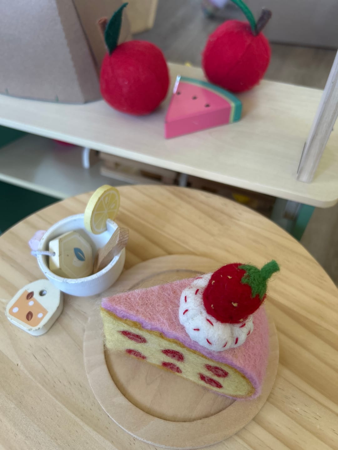 Customer photo review of Felt Strawberry Torte Slice