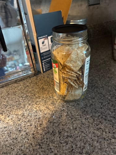 Customer photo review of Chalkboard Top Mason Jar Lids (Regular - 12 set)