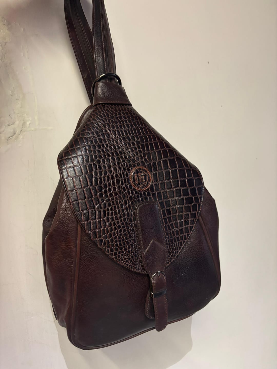 Customer photo review of Maroon Croco Leather Shoulder Bag