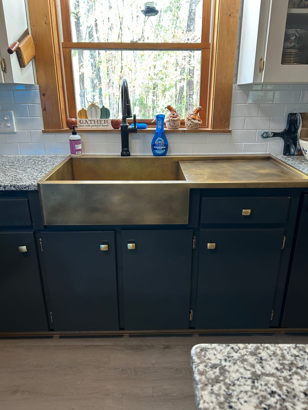Customer photo review of Drainboard Farmhouse Sink - Pure Copper/Premium Brass