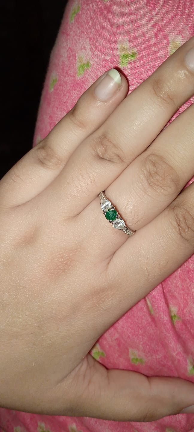 Customer photo review of LUSH GREEN EMERALD RING