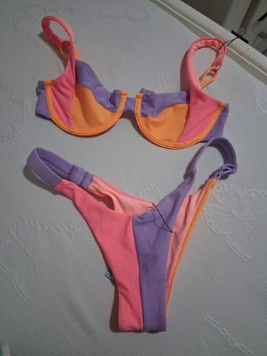 Customer photo review of justine top pink sand