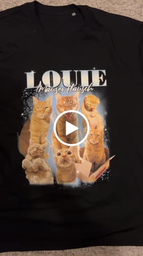 Customer video review of 90er Vintage Katzen Foto - Individuelles T-Shirt