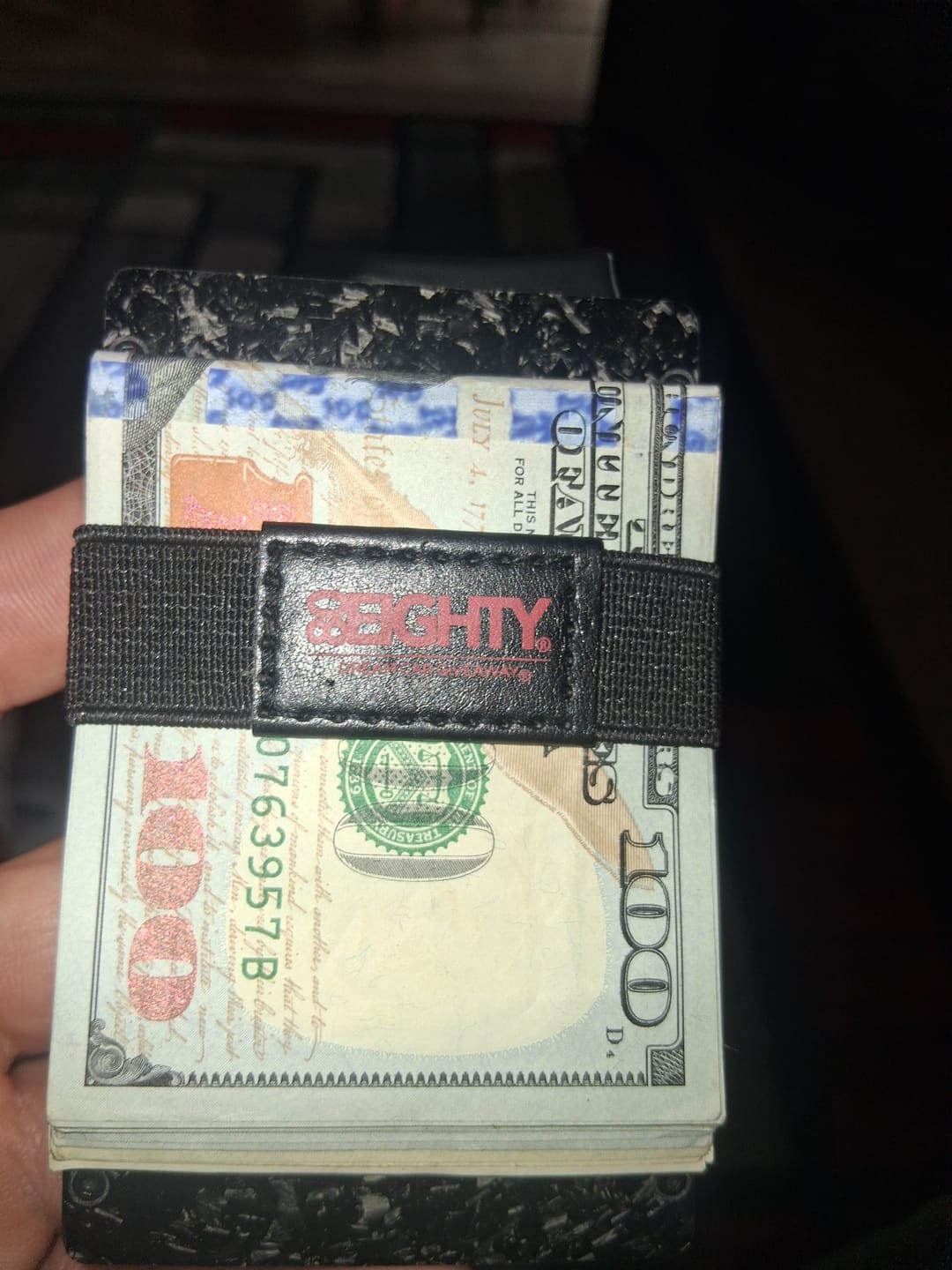Customer photo review of 80Eighty® Minimalist Forged Carbon Wallet