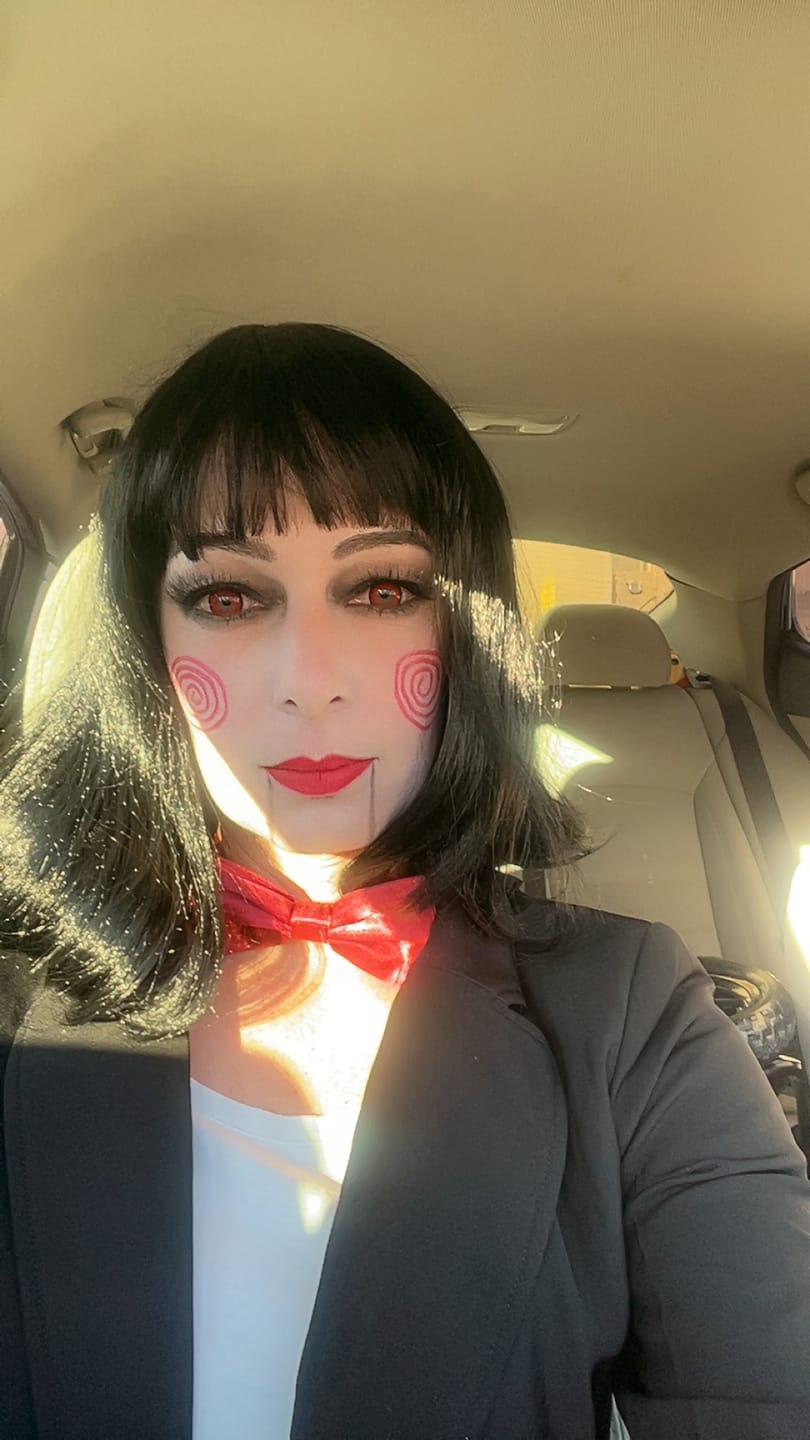 Customer photo review of Cosplay Lucifer's Eye Red Prescription Colored Contact Lenses